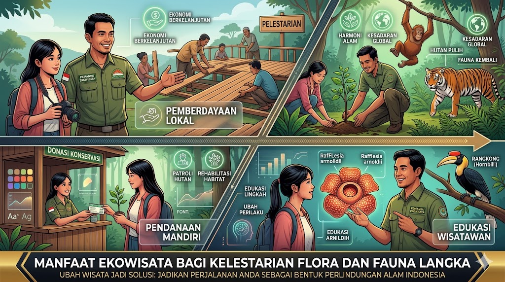 manfaat ekowisata bagi kelestarian flora dan fauna langka