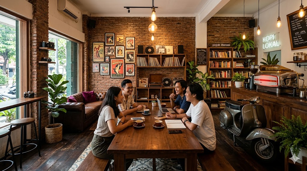 inspirasi dekorasi kafe bertema lifestyle & vintage yang estetik